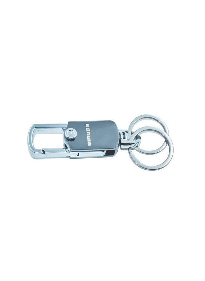 OMUDA - omuda Heavy Duty Stainless Steel Metal Double Ring Hook Holder Keychain, Keyring Men and Women-(Silver) - Image 1