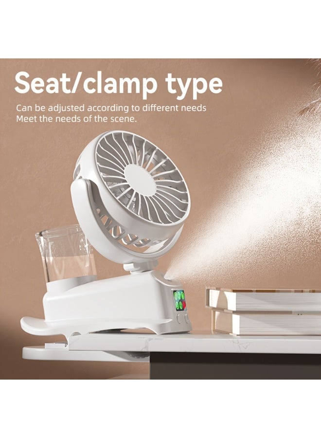 موزال مروحة ومرطب هواء 2 في 1 بمنفذ USB، مزودة بأربع سرعات هواء قابلة للتعديل ومستويين للرطوبة، وهي مروحة سطح مكتب محمولة. تعمل بصمت تام، مما يوفر لك بيئة باردة ومريحة. مروحة مرطبة بالرش مناسبة للاستخدام في المكاتب وغرف النوم ومساكن الطلاب. - Image 2