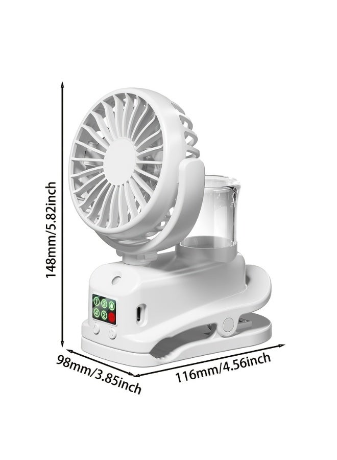 موزال مروحة ومرطب هواء 2 في 1 بمنفذ USB، مزودة بأربع سرعات هواء قابلة للتعديل ومستويين للرطوبة، وهي مروحة سطح مكتب محمولة. تعمل بصمت تام، مما يوفر لك بيئة باردة ومريحة. مروحة مرطبة بالرش مناسبة للاستخدام في المكاتب وغرف النوم ومساكن الطلاب. - Image 3