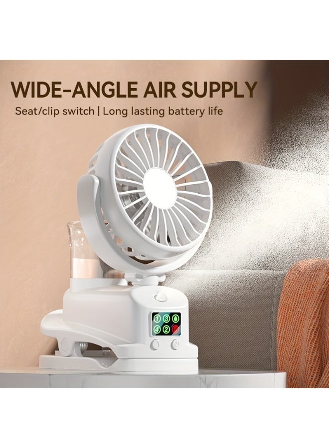 موزال مروحة ومرطب هواء 2 في 1 بمنفذ USB، مزودة بأربع سرعات هواء قابلة للتعديل ومستويين للرطوبة، وهي مروحة سطح مكتب محمولة. تعمل بصمت تام، مما يوفر لك بيئة باردة ومريحة. مروحة مرطبة بالرش مناسبة للاستخدام في المكاتب وغرف النوم ومساكن الطلاب. - Image 1