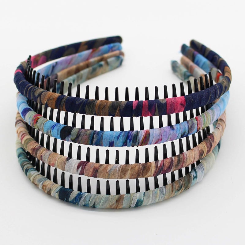 4 color tiedye Hair Accessories headbands for womenGirl Fashion teeth hairband Resin Hair Hoop Comfy Nonslip Hair band