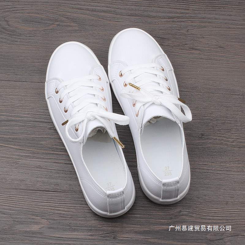 Gold Buckle White Shoes Thin Sole 2025 Korean Style Versatile Basic Leather White Shoes Student Flats Shoes Casual Shoes Trendy - Image 3