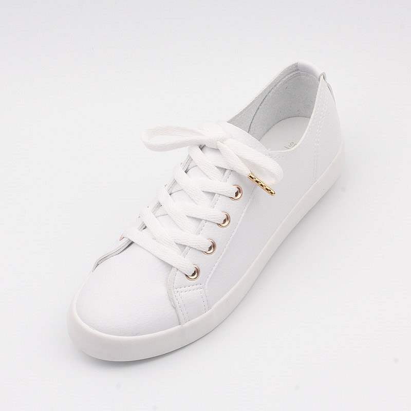 Gold Buckle White Shoes Thin Sole 2025 Korean Style Versatile Basic Leather White Shoes Student Flats Shoes Casual Shoes Trendy - Image 5