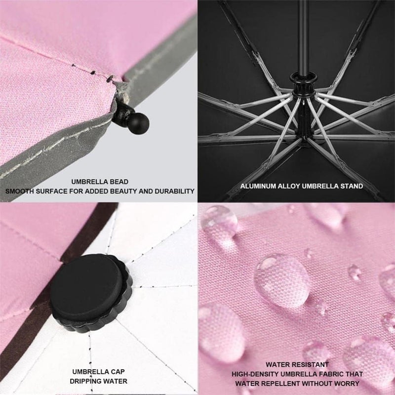 Hannstar Automatic Kids Umbrella, Folding Telescopic Toddler Umbrella for girls & boys, UV/Sun Protection - Strong and Portable - Compact, Durable, Lightweight Cute Kitty Brolly - Image 4