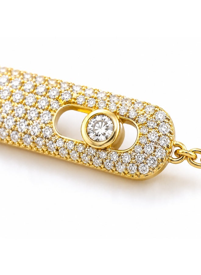 FINE SILVER Luxury 925 Sterling Silver Pavé Bar Bracelet for Women - Sparkling AAA+ Cubic Zirconia Adjustable Slider Bracelet - Premium Jewelry Gift for Her - Image 2