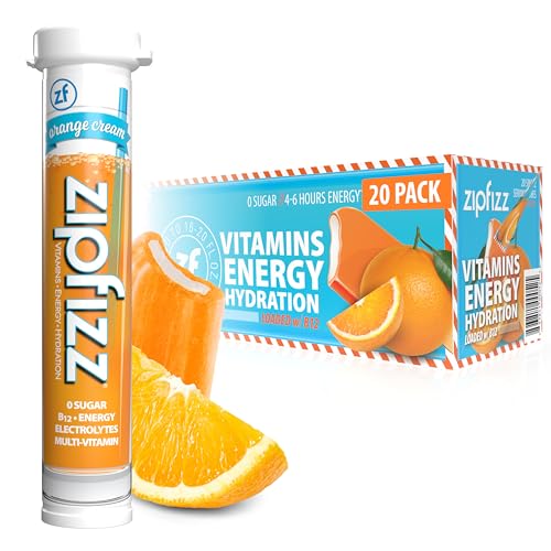 Zipfizz Daily Energy Drink Powder, Orange Cream, 20 Pack | 3-in-1 Sustained Energy, Rapid Hydration, and Essential Vitamins | Sugar-Free | Electrolyte Powder | Contains Vitamin B-12 & Antioxidants - Image 1
