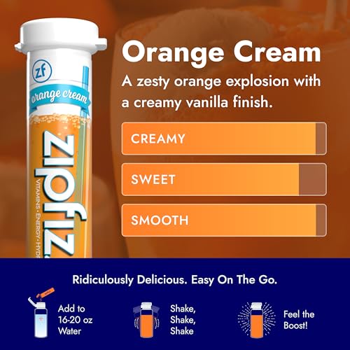 Zipfizz Daily Energy Drink Powder, Orange Cream, 20 Pack | 3-in-1 Sustained Energy, Rapid Hydration, and Essential Vitamins | Sugar-Free | Electrolyte Powder | Contains Vitamin B-12 & Antioxidants - Image 4