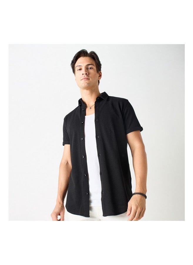Iconic Regular Fit Textured Shirt  - Image 1