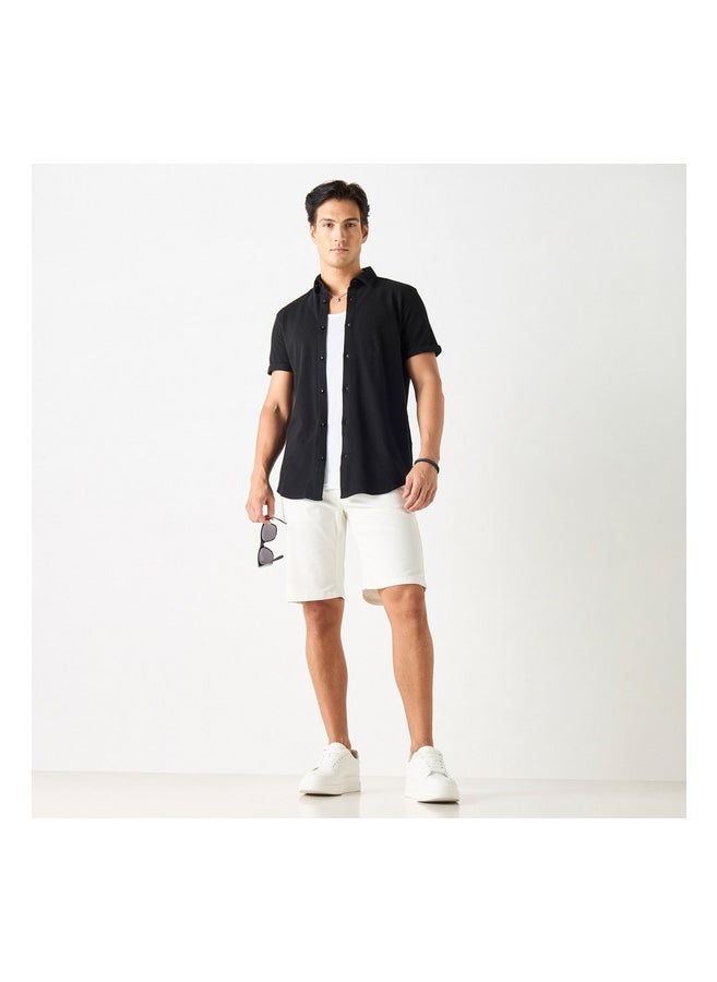 Iconic Regular Fit Textured Shirt  - Image 3