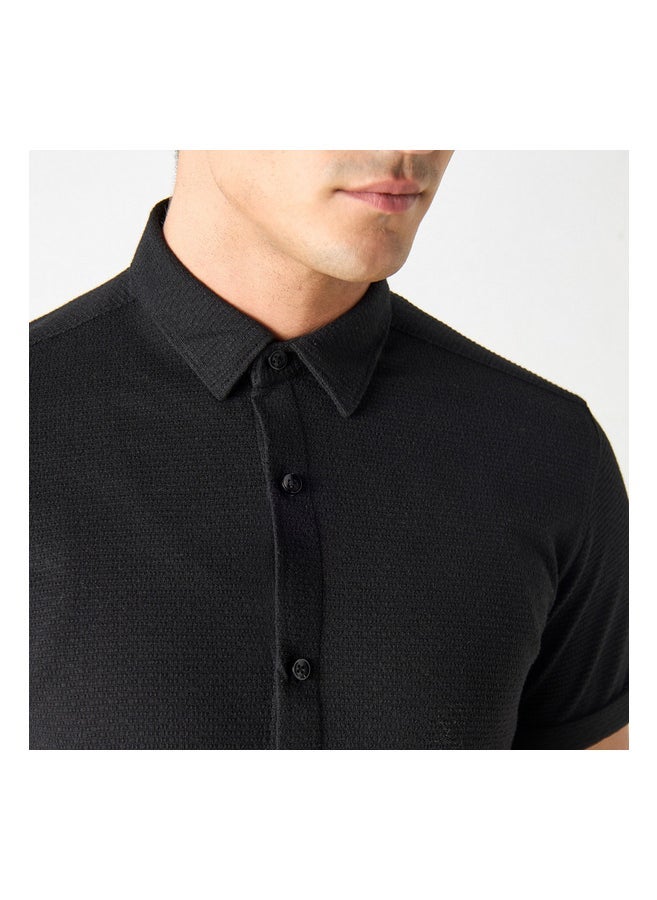 Iconic Regular Fit Textured Shirt  - Image 2