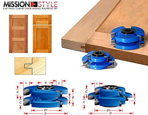 Amana Tool - SC554 2-Piece Carbide Tipped 3-Wing Stile & Rail Tongue & Groove Cabinet Door - Image 3