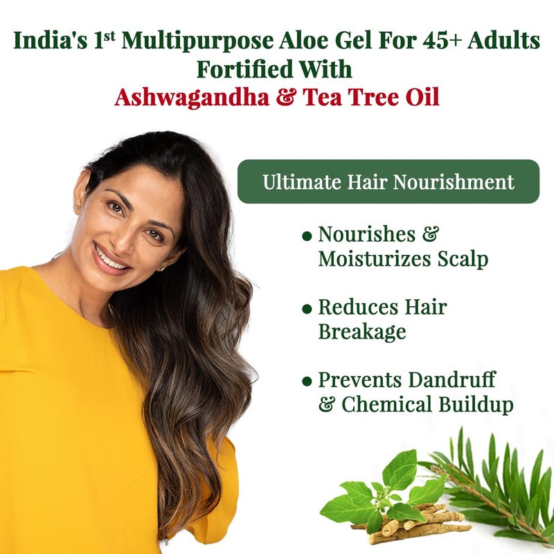 Vansaar 45 Aloe Vera Gel 500g for Face Skin  Hair  Enriched With Ashwagandha  Tea Tree Oil Hydrating  Moisturizing Multipurpose Gel  For Men  Women - Image 4