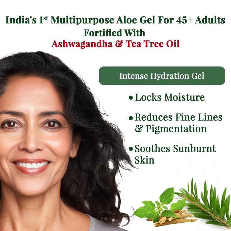 Vansaar 45 Aloe Vera Gel 500g for Face Skin  Hair  Enriched With Ashwagandha  Tea Tree Oil Hydrating  Moisturizing Multipurpose Gel  For Men  Women - Image 3
