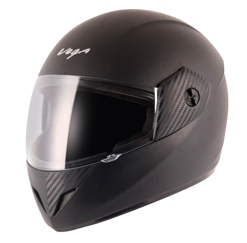 Vega Cliff ISI Certified Lightweight Full Face Gloss Finish Helmet for Men and Women with Clear Visor(Black, Size:M) - Image 2