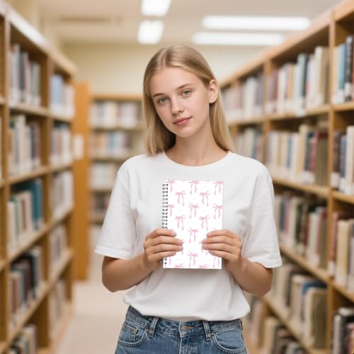 INCOK Coquettte Pink Bow Notebook - Preppy Stuff Preppy School Supplies Cute Spiral Notebook 5.5 x 8.3 Inches Aesthetic Journal School Office Stationary for Girly Women - Image 5
