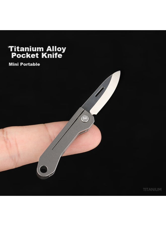 DiGallen Digalun Titanium Alloy Car Keychain For Men With Small Knife, Foldable, For Unboxing, Package Opening, Self-defense, Portable Key Pendant - Image 1