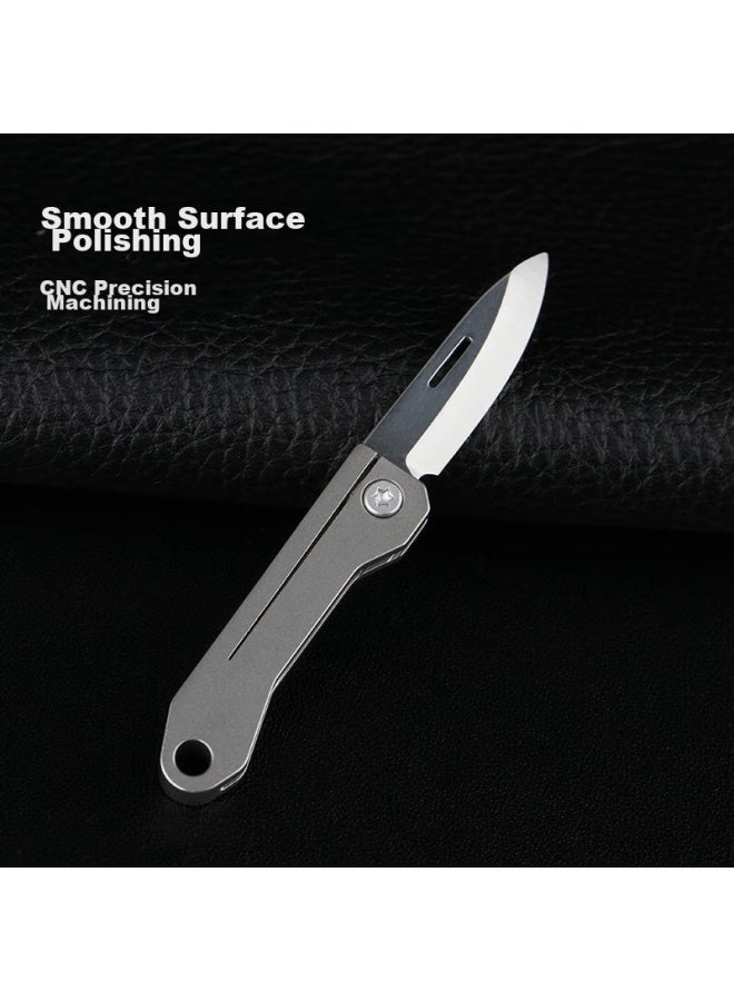 DiGallen Digalun Titanium Alloy Car Keychain For Men With Small Knife, Foldable, For Unboxing, Package Opening, Self-defense, Portable Key Pendant - Image 4