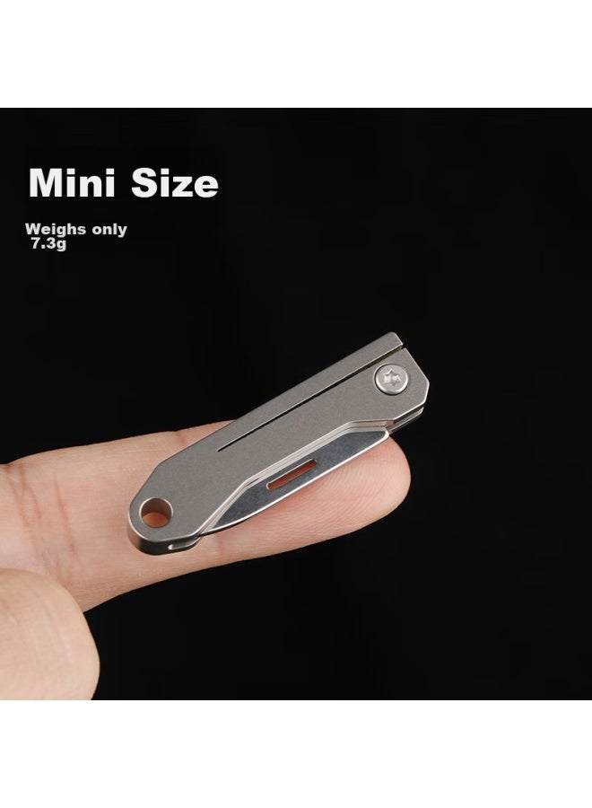 DiGallen Digalun Titanium Alloy Car Keychain For Men With Small Knife, Foldable, For Unboxing, Package Opening, Self-defense, Portable Key Pendant - Image 3