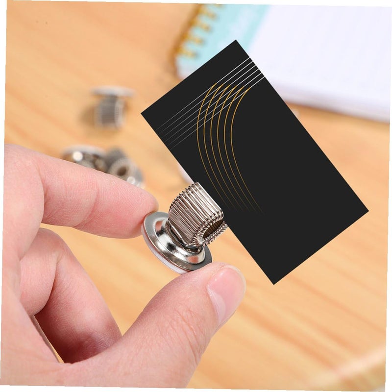 Rotatable Pen Loop Desk Organizer 8 Pcs Adhesive Pencil Holder Clip Silver - Image 5
