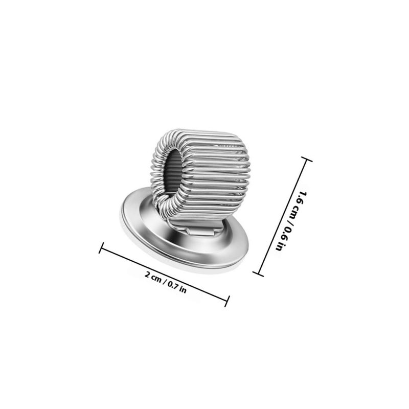 Rotatable Pen Loop Desk Organizer 8 Pcs Adhesive Pencil Holder Clip Silver - Image 3