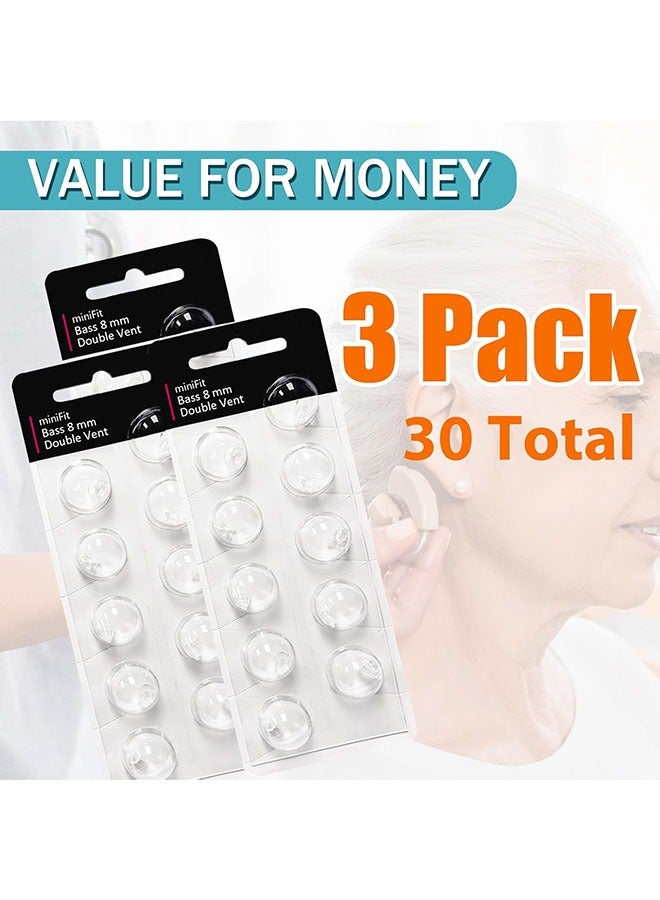 Tingoton Tingoton Hearing Aid Domes for Oticon MiniFit Double Vent Bass Domes: 3 Packs (8mm),Universal Domes for Oticon Hearing Aid Supplies  - Image 4