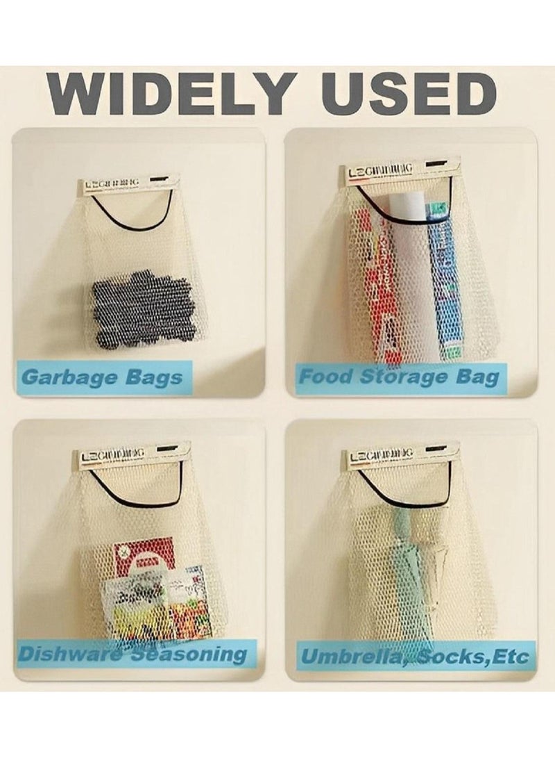 2 Pcs Clutter Storage Bag/Plastic Bag Storage Bag/Reusable Wall Mounted Shopping Bag/Trash Bag Storage Dispenser for Home Kitchen - Image 2