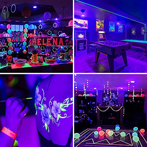 Onforu 2 Pack 120W Equiv LED Black Light Bulb, BR30 E26 Blacklight Bulbs for Glow in The Dark, 385-400nm, 15W Black Light Flood Light for Halloween Christmas Party, Body Paint, Fluorescent Poster - Image 4