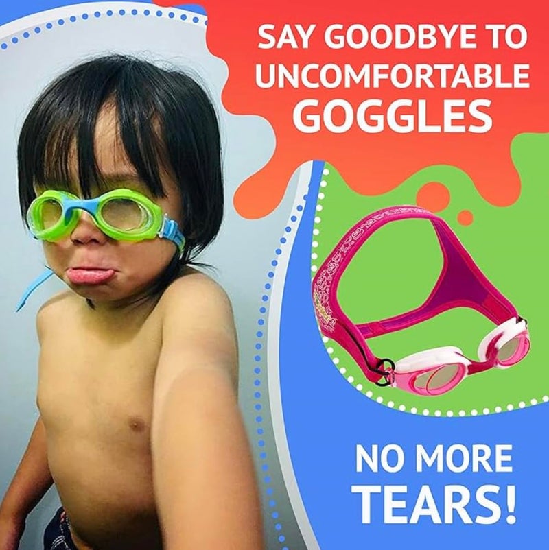 Frogglez Pain-Free Swim Goggles for Kids Under 10 (Ages 3-10), No Hair Pulling, Recommended by Olympic Swimmers - Image 2