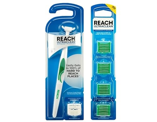 REACH Ultraclean Access SnapOn Flosser Flosser Refill Head 28 ea Pack for Proper Oral Care Mint Flavor 1 ea