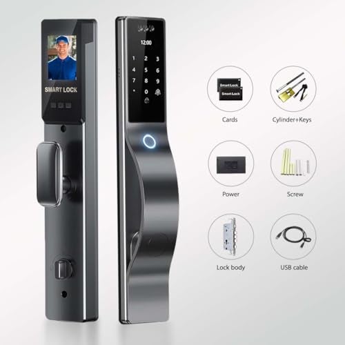 We Technology 3D Face Recognition Smart Lock with HD Camera & Doorbell | Keyless Entry via Fingerprint, Passcode, IC Card, Key | WiFi Mortise Lock | Auto-Lock | App Control | Works with Wishome App - Image 5