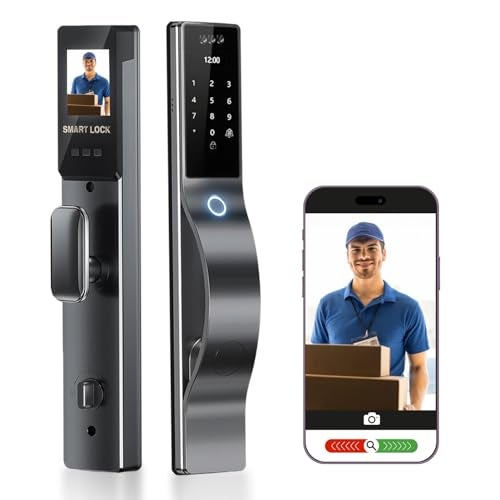 We Technology 3D Face Recognition Smart Lock with HD Camera & Doorbell | Keyless Entry via Fingerprint, Passcode, IC Card, Key | WiFi Mortise Lock | Auto-Lock | App Control | Works with Wishome App - Image 1