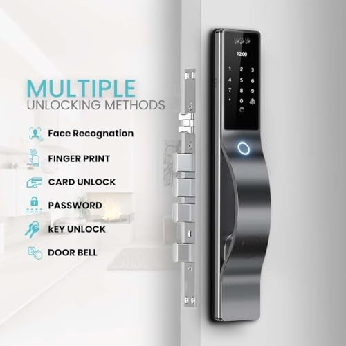 We Technology 3D Face Recognition Smart Lock with HD Camera & Doorbell | Keyless Entry via Fingerprint, Passcode, IC Card, Key | WiFi Mortise Lock | Auto-Lock | App Control | Works with Wishome App - Image 3