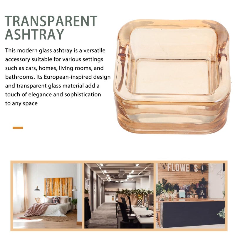 Uonlytech Portable European Glass Ashtray For Home Office Car Outdoor Use Compact Stylish Indoor Patio Setting - Image 4