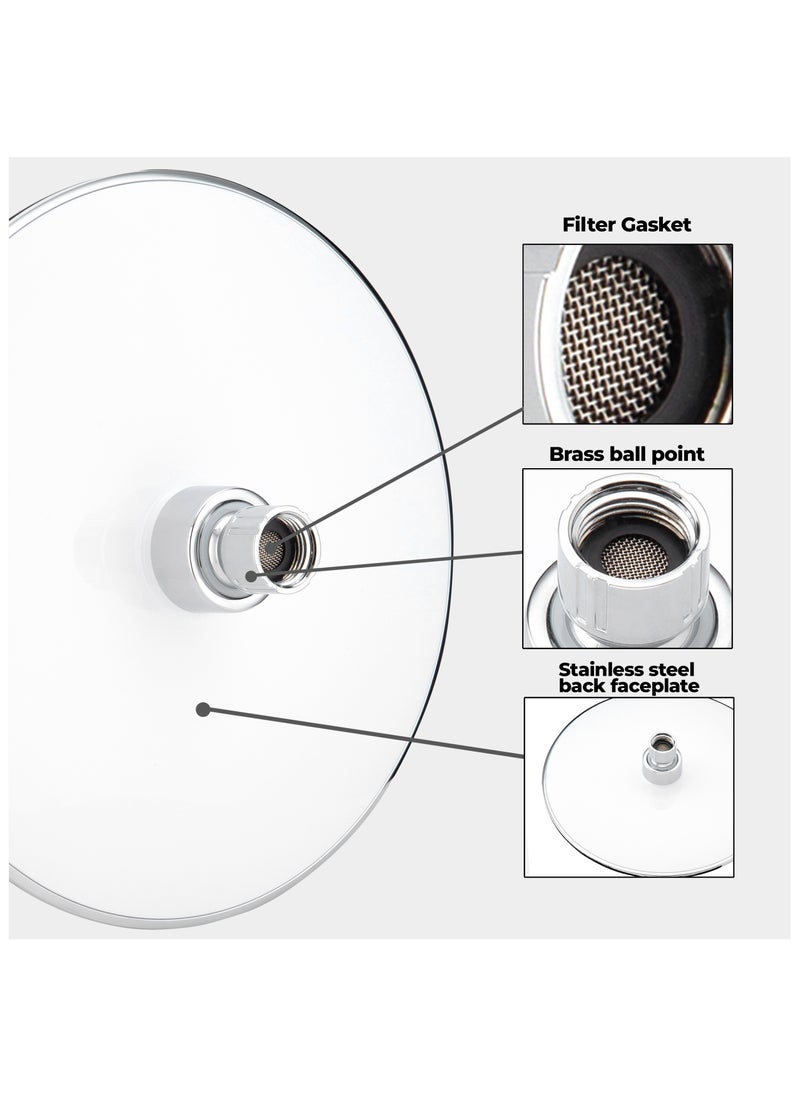 Blue Oasis - Blue Oasis Rain Shower Bundle | Stainless Steel & ABS Rainfall Shower Filter Head Cylindrical Silver Shower Filter 2 Dual Filter Cartridge & Adapter Set | TUV Tested | Perfect Rain Shower Set for Bathroom - Image 1