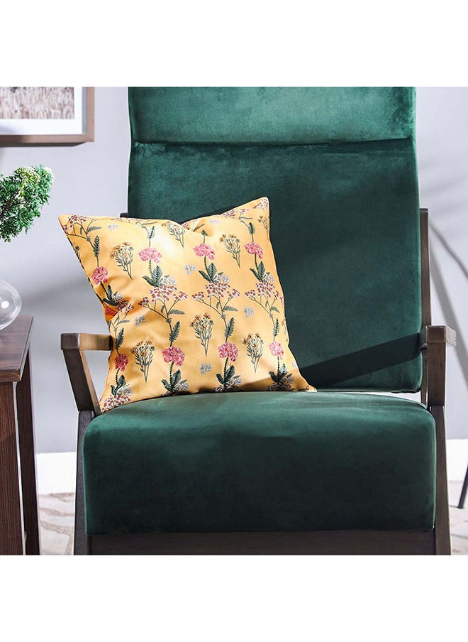 DANUBE HOME - Euthopia Beads & Sequins Cushion Cover Poly Canvas Cushion Protector Super Soft And Cozy Decorative Pillowcase For Couch, Sofa Throws & Cushions  L 45 X W 45 Cm  Yellow - Image 1