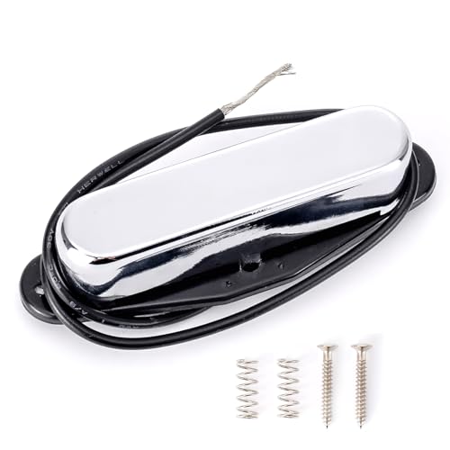 Swhmc Telecaster Neck Pickup, Single Coil High Output Guitar Pickup with Chrome Cover for Fender Squier Tele Electric Guitar Parts (Chrome) - Image 1