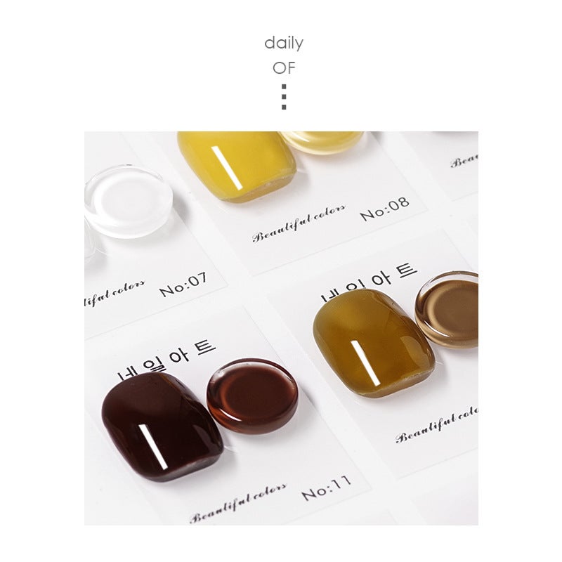 Nail Glass Color Card Transparent Bean Beads Nail Polish Glue Color Display Multilateral Irregular Bear Love Five-Pointed Star - Image 5