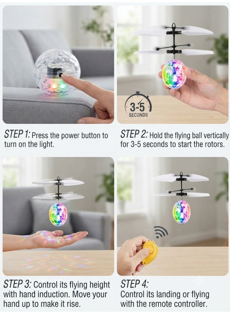 RC Helicopter with LED Flash Flying Ball Toy - Image 3