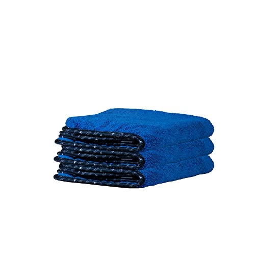 Chemical Guys MIC110003 Professional Grade Premium Microfiber Towels, Blue (16 Inch x 16 Inch) (Pack of 3) - Safe for Car Wash, Home Cleaning & Pet Drying Cloths - Image 1