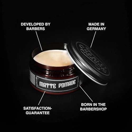 Charlemagne Matte Hair Pomade - Strong Hold, Noble Leather Scent, 3.3 fl oz - Hair Clay Blend & Pomade Men - Barber Scented Styling Cream - Easy Washout & Water Cream - Image 4
