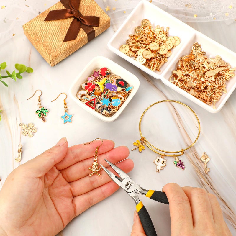 SANNIX 350Pcs Charms for Jewelry Making, Assorted Enamel KC Gold Mixed Alphabet Letters Charms Bulk for Bracelet Necklaces Earrings Making Supplies - Image 5