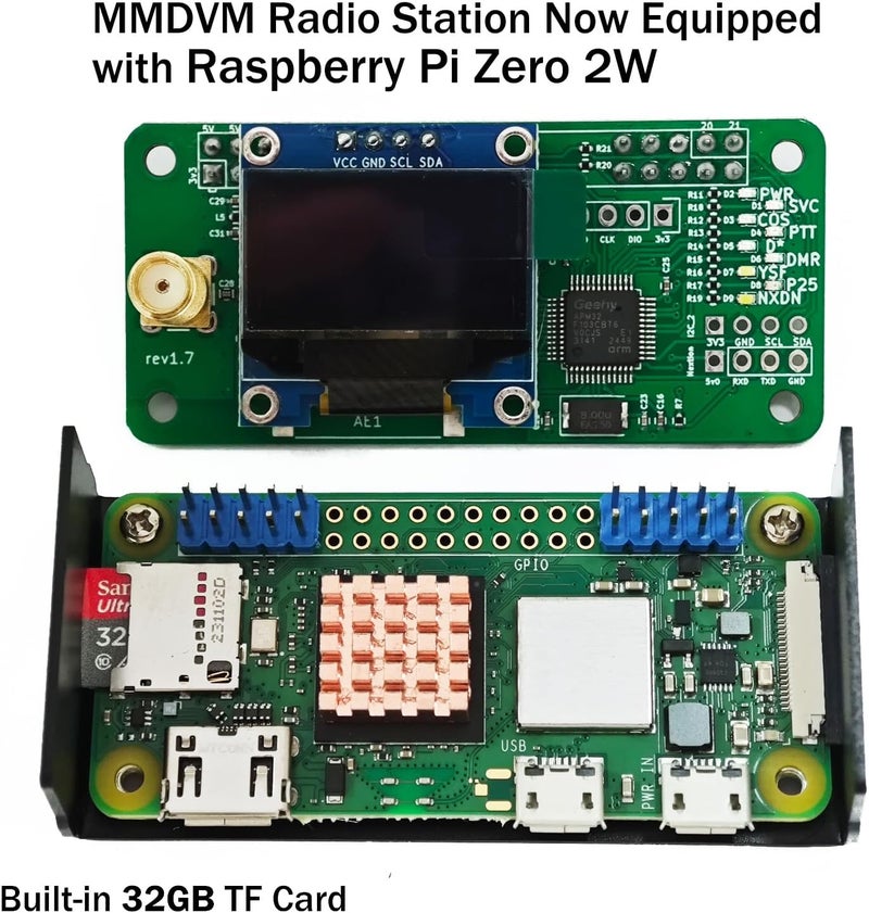 AURSINC MMDVM Hotspot Spot Radio WiFi Digital Voice Modem Work Contained with Raspberry Pi Zero 2W with Firmware V4.1.5 UHF VHF, Supports C4FM YSF NXDN DSTAR P25 DMR (with Ethernet Cable) - Image 3