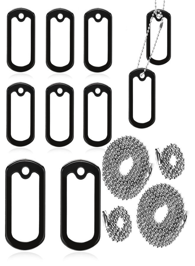 Sliverdew 10 Pack Dog Tag Silencers, Engraved Dog Tag Silicone Case with 4 Chains Black Army Dog Tags for Authentic Military Id Tags Rubber Case to Reduce Noise and Protect Tag - Image 1