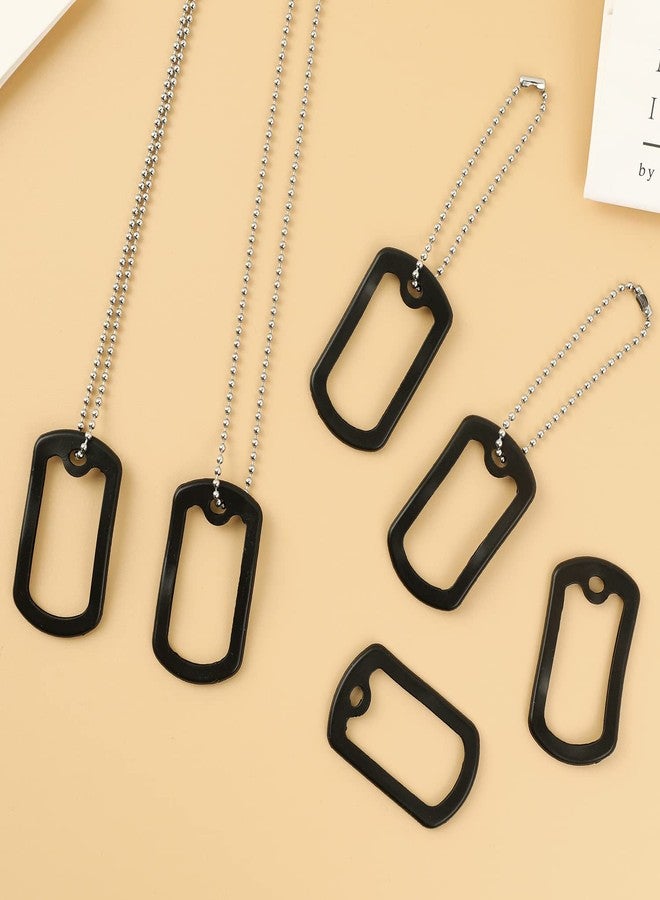 Sliverdew 10 Pack Dog Tag Silencers, Engraved Dog Tag Silicone Case with 4 Chains Black Army Dog Tags for Authentic Military Id Tags Rubber Case to Reduce Noise and Protect Tag - Image 2