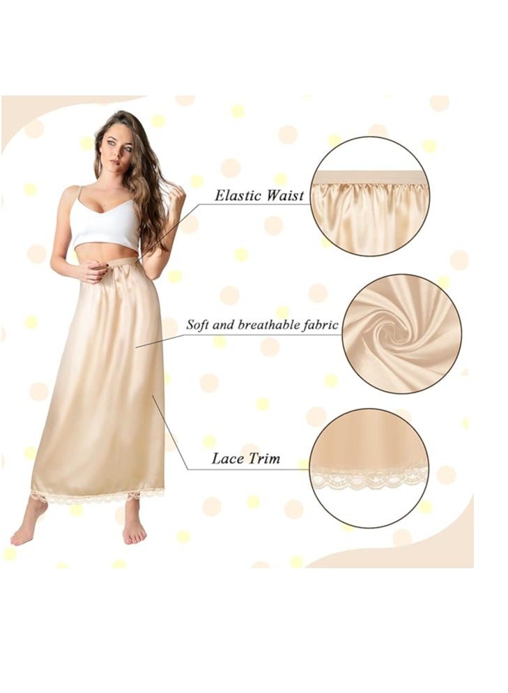 Mei Stylish Women's Long Half Slip Underskirt with Lace Trim – Comfortable & Elegant - Image 3