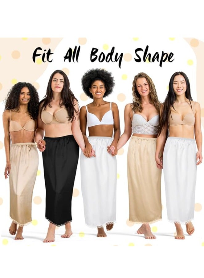 Mei Stylish Women's Long Half Slip Underskirt with Lace Trim – Comfortable & Elegant - Image 4