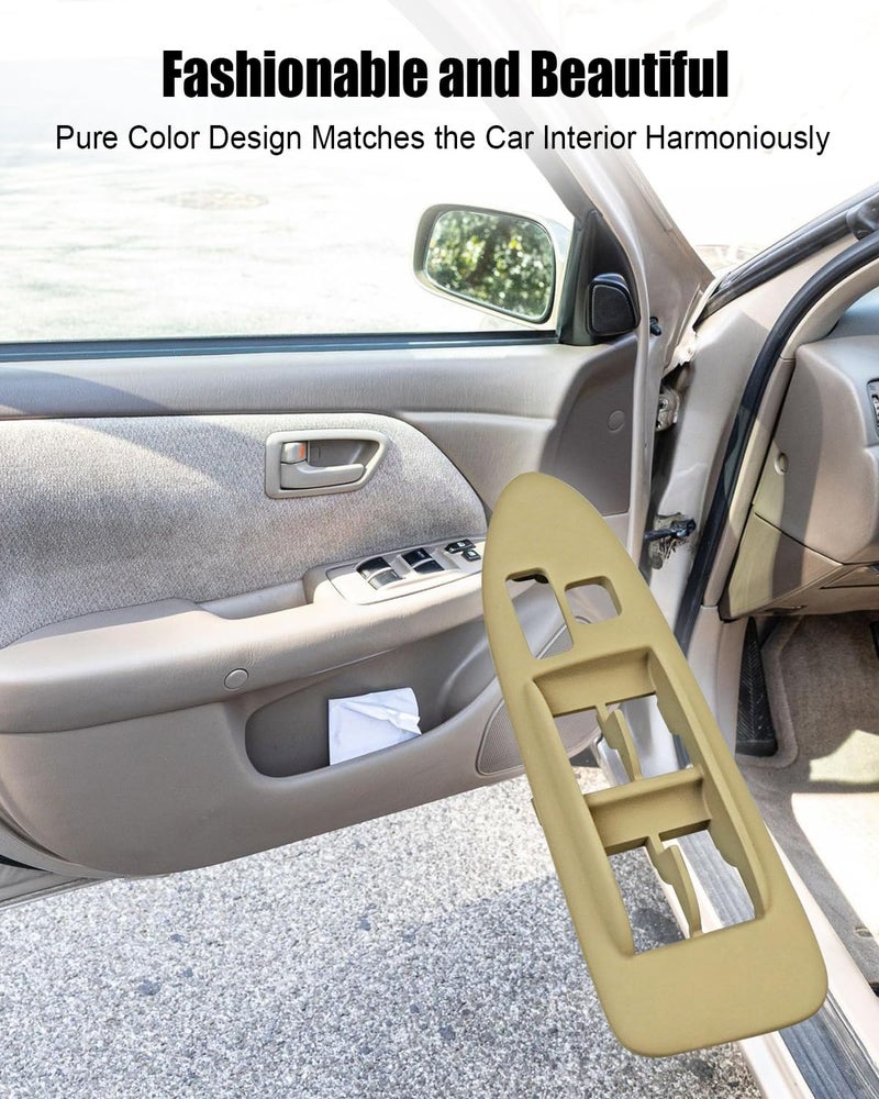 ULZOZN Window Switch Bezel Trim Fit for Toyota Camry CE LE XLE 1997-2001 Replace 74232-AA030-E0 74232AA030E0, Driver Side Door Window Switch Cover Tan - Image 4