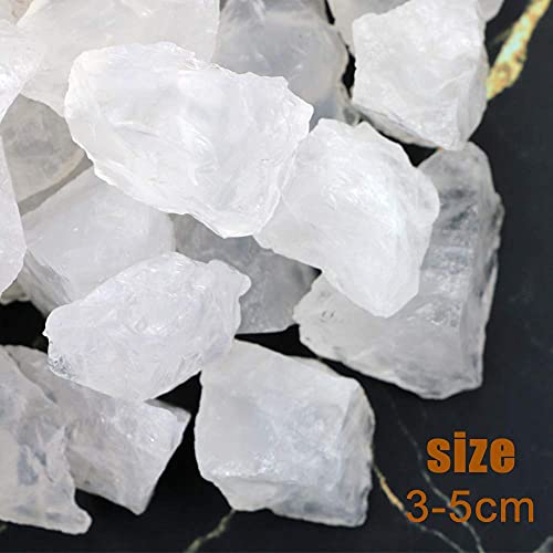 FIREBOOMOON 2lb/950g Rough Natural Clear Quartz Stone Raw Stone Gemstone Crystal Rock for Cabbing,Tumbling,Cutting,Polishing,Lapidary,Wire Wrapping,Healing Reiki,Jewelry Making,Decoration(White) - Image 2