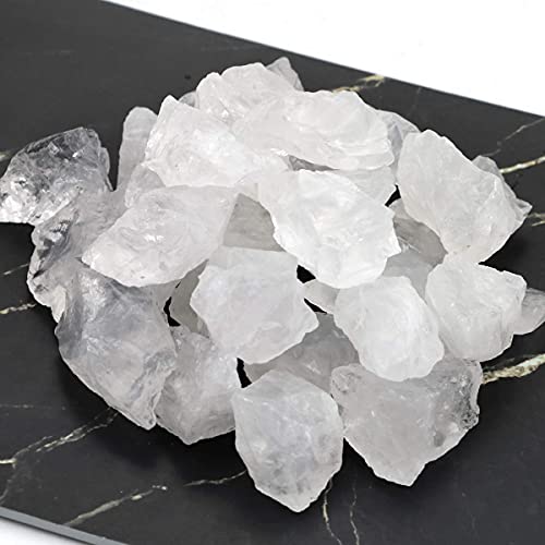 FIREBOOMOON 2lb/950g Rough Natural Clear Quartz Stone Raw Stone Gemstone Crystal Rock for Cabbing,Tumbling,Cutting,Polishing,Lapidary,Wire Wrapping,Healing Reiki,Jewelry Making,Decoration(White) - Image 1