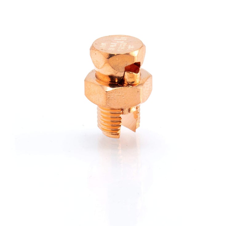 THE CIMPLE CO Size #6, 1 Pack - Copper Split Bolt Connector - Bonding Wire Connector - Grounding Split Bolt for Conductors - Copper Ground Bolt - Size S6, 1 Count